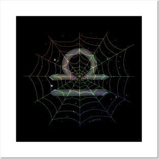 Rainbow spiderweb Libra Posters and Art